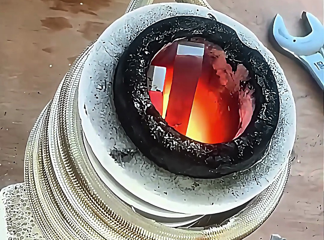 高頻熔煉爐嘗試分離鋁鈦材料，看一下效果如何